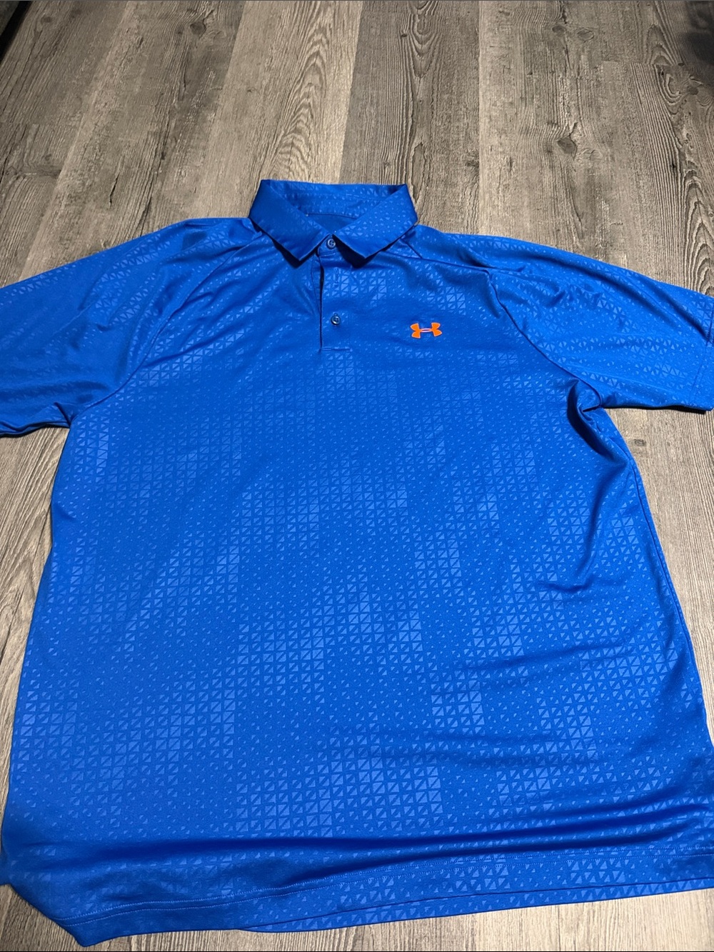 Under Armour Men's Royal Blue Polo with Orange Logo